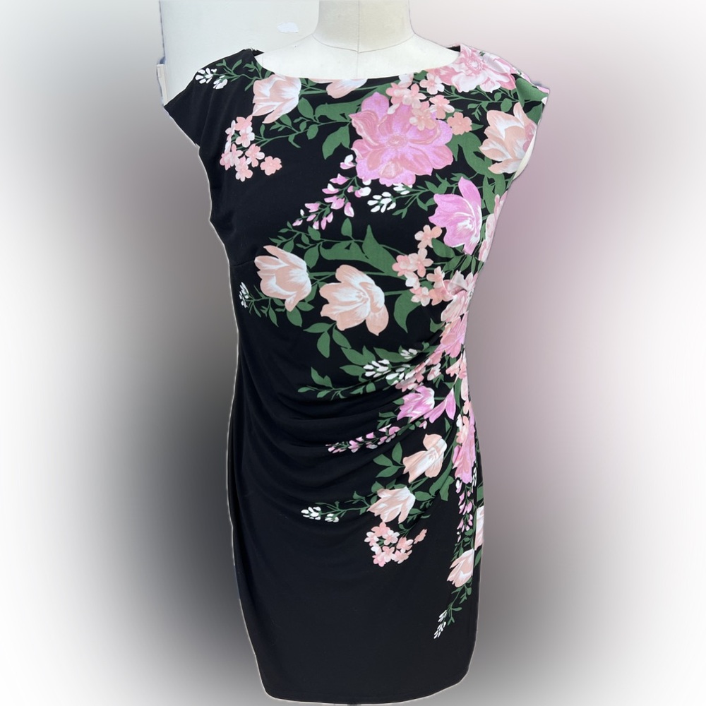 Anne Klein Black Floral Dress
